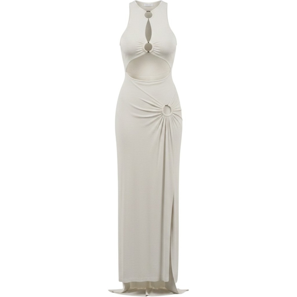 VICI Maxi Dress Cut Out O-Ring Large Cream Womens Summer Boho Sexy